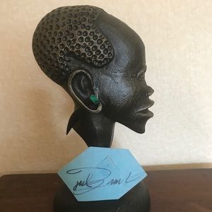 Vintage Fashion Ear Plug (Real Ebony & Malachite)